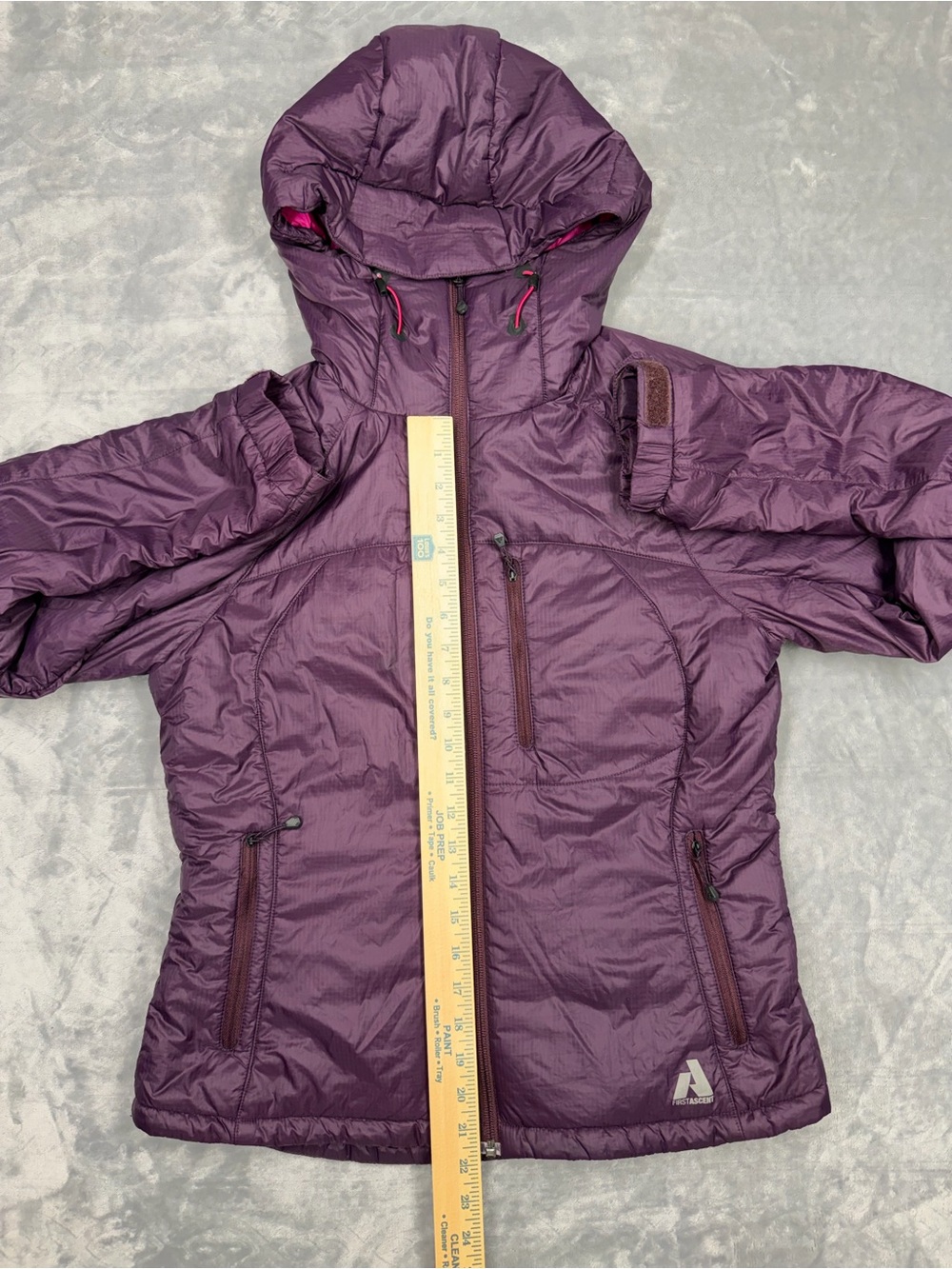 Eddie Bauer First Ascent Mountaineering Hooded Puffer Jacket in Deep Plum - Picture 11 of 12